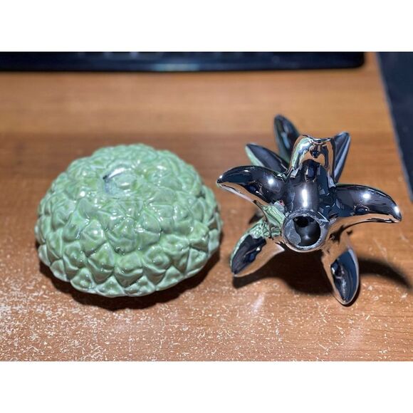 Green Ceramic Tropical Pineapple Decorative Jar - Picture 5 of 7